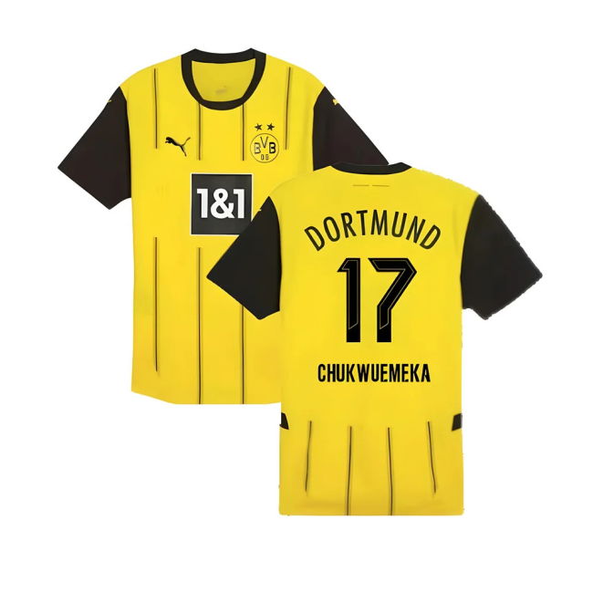 Borussia Dortmund 2024-2025 Home Football Jersey (Chukwuemeka 17)