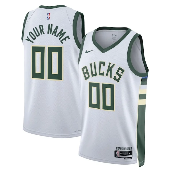 Milwaukee Bucks Nike Unisex Swingman Custom Jersey White - Association Edition