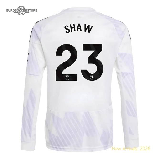 Premium 2025-2026 Man Utd Long Sleeve Away Shirt (kids) (shaw 23)