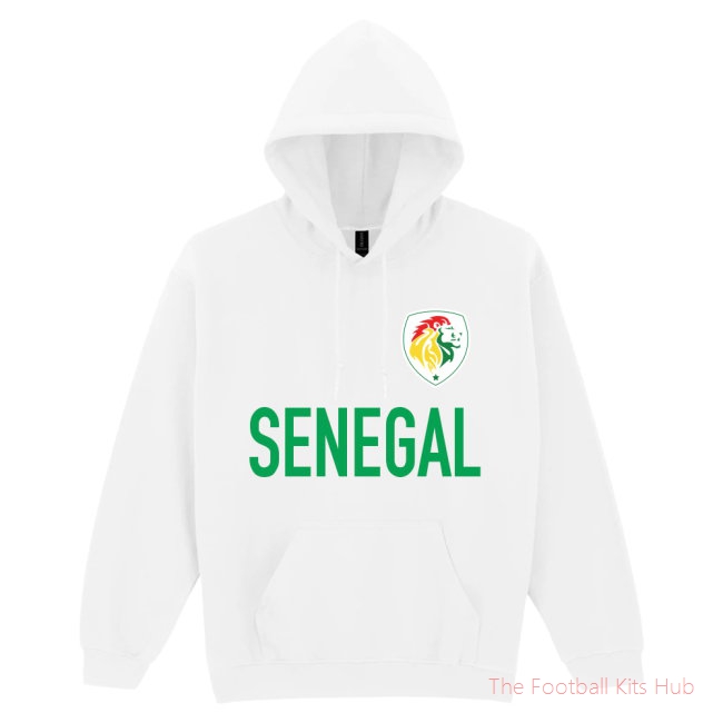 Men Senegal Logo & Text Hoody (White)