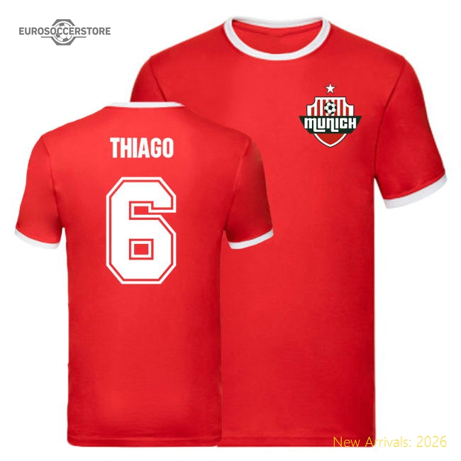Authentic Genuine Thiago Bayern Munich Ringer Tee (Red)