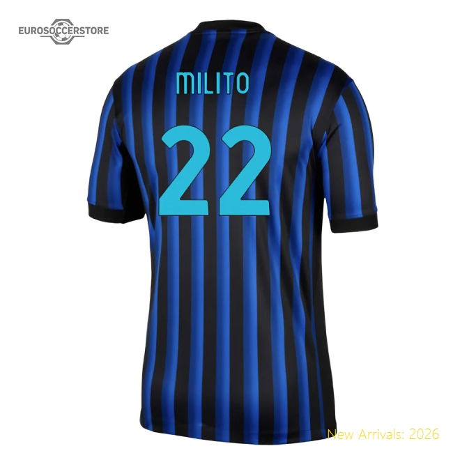 2025-2026 Inter Milan Home Shirt (milito 22) - Affordable