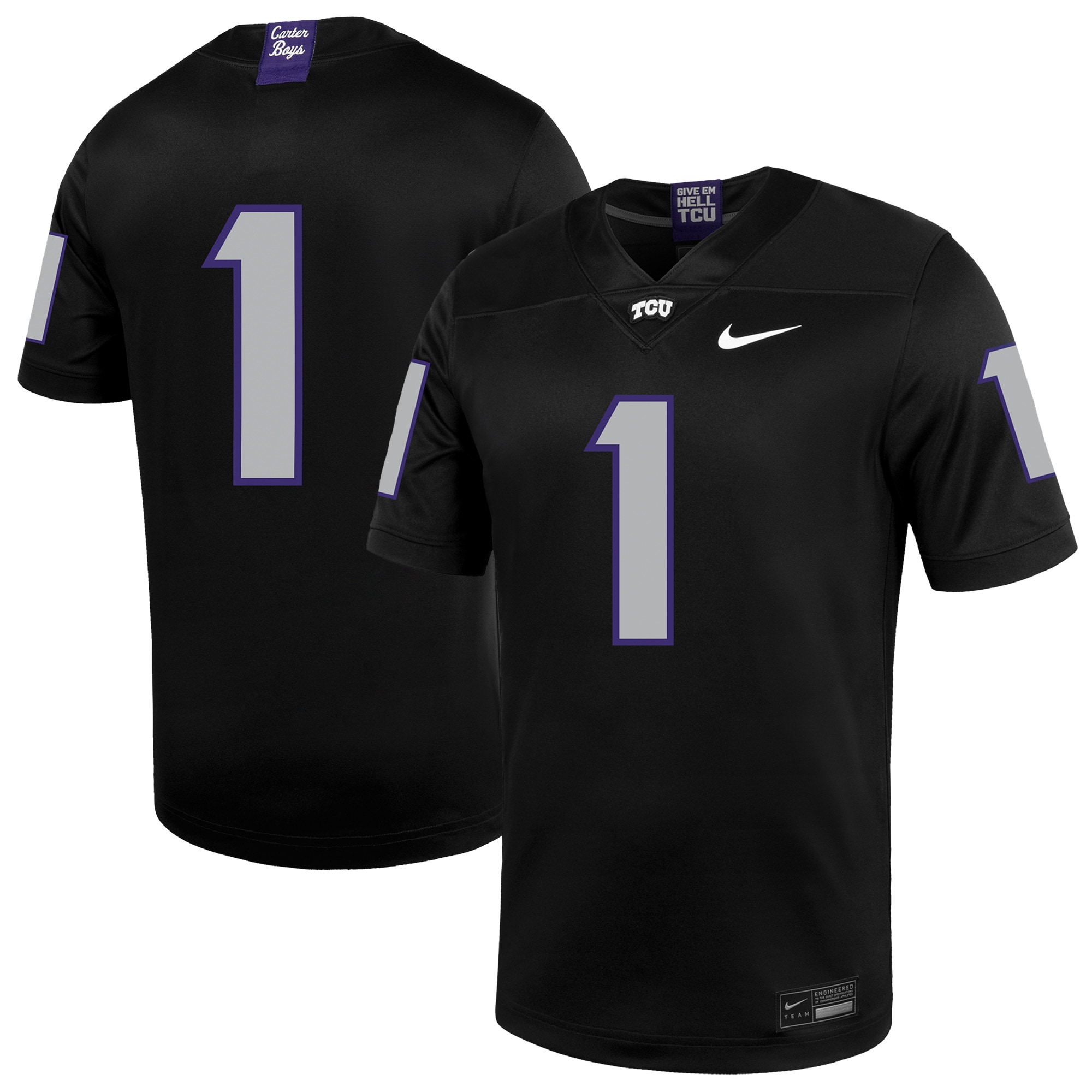 #1 TCU Horned Frogs Untouchable Football Jersey?�C Black