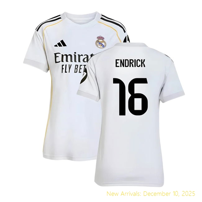 2025-2026 Real Madrid Home Shirt - High Quality Match Day (Endrick...