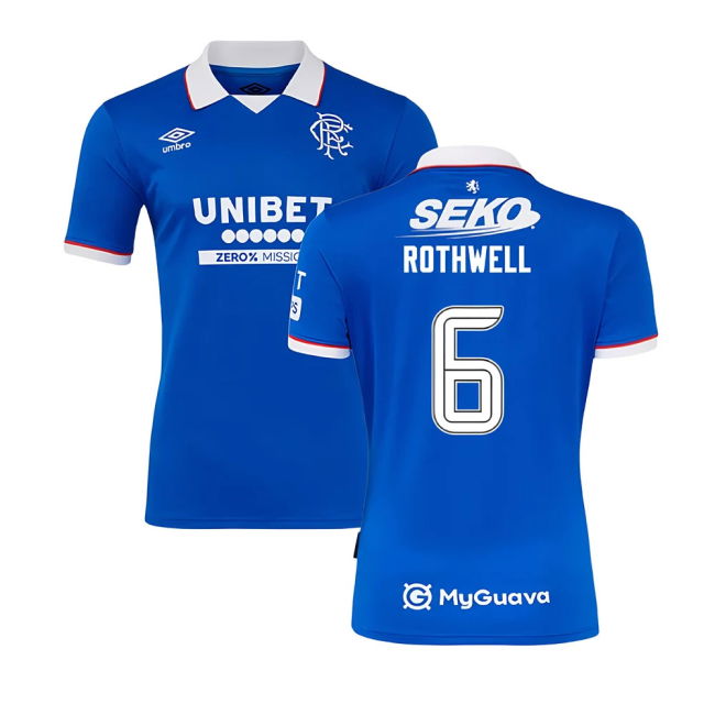 Authentic 2025-2026 Rangers Home Home Rothwell 6 With Modern Design -