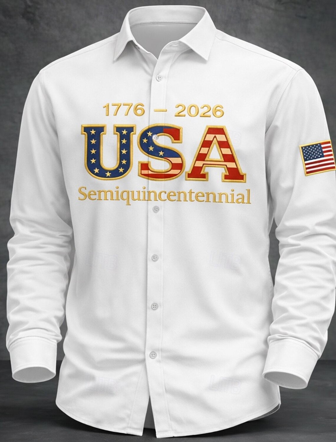 Men's 4th of July U.S. 250th Anniversary US Flag Patriotic Shirt Button Up Shirt Long Sleeve Vintage Retro Holiday Casual Daily Spring Fall Turndown 3D Print Linen Like Shirt Blue White Red