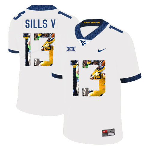 Men's None White 2024 stitched David Sills #13 replica Jersey