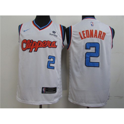 Clippers White Kawhi Leonard #2 Nike Jersey - Affordable Quality