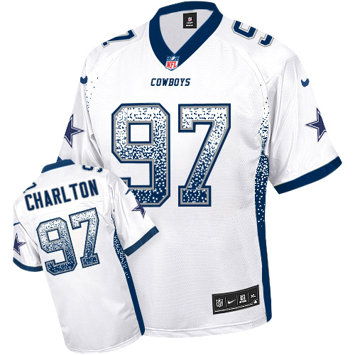 Authentic NFL DAL Cowboys #97 Taco Charlton White Elite Jersey