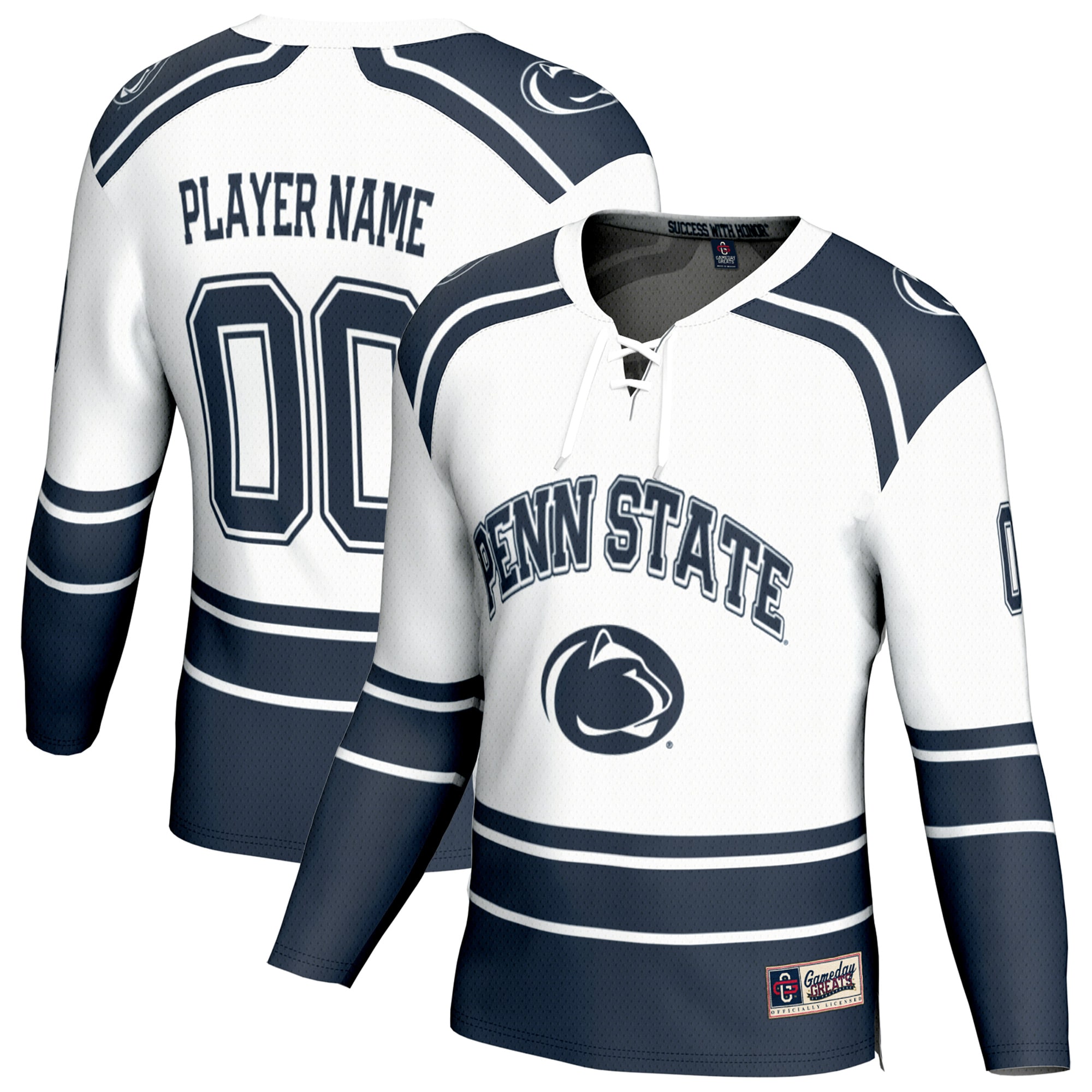 [NJP] Youth Penn State Nittany Lions GameDay Greats NIL Pick-A-Player Men's Ice Hockey Fashion Jersey - White