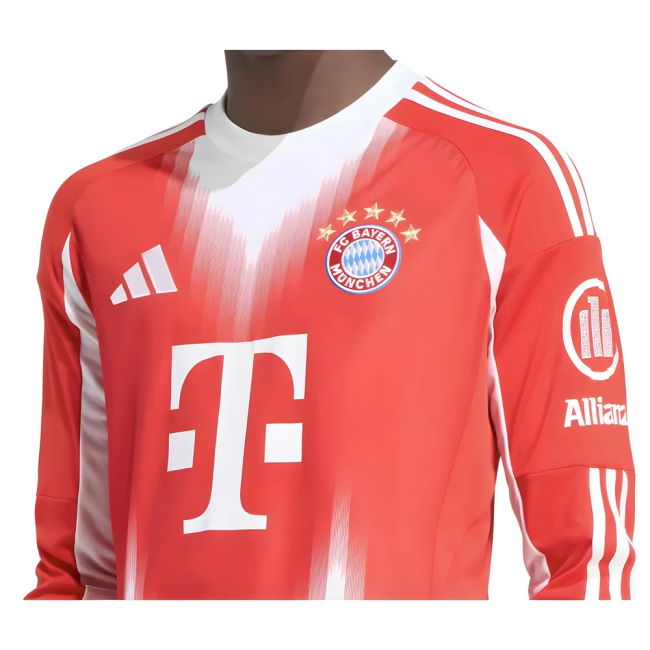 2025-2026 Home Shirt by Bayern Munich Long Sleeve (Men