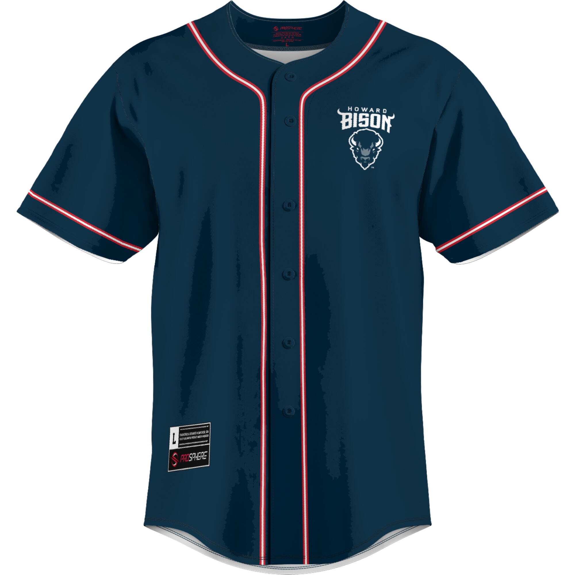 [NJP] Howard Bison GameDay Greats Lightweight Baseball Jersey - Blue
