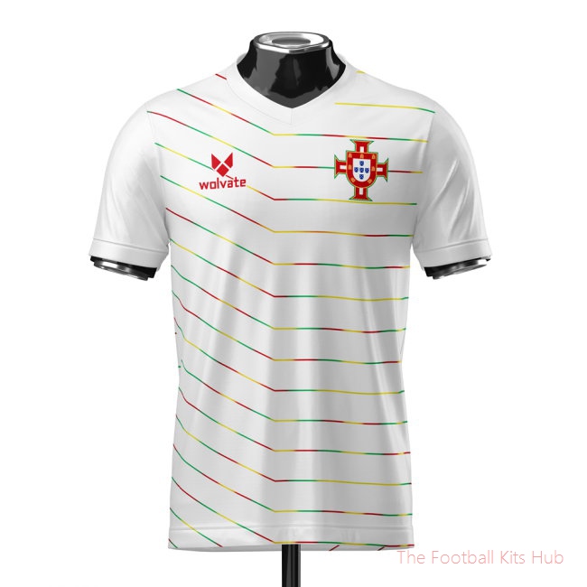 Portugal Heritage Football Jersey White (Wolvate) Adult Short Sleeve