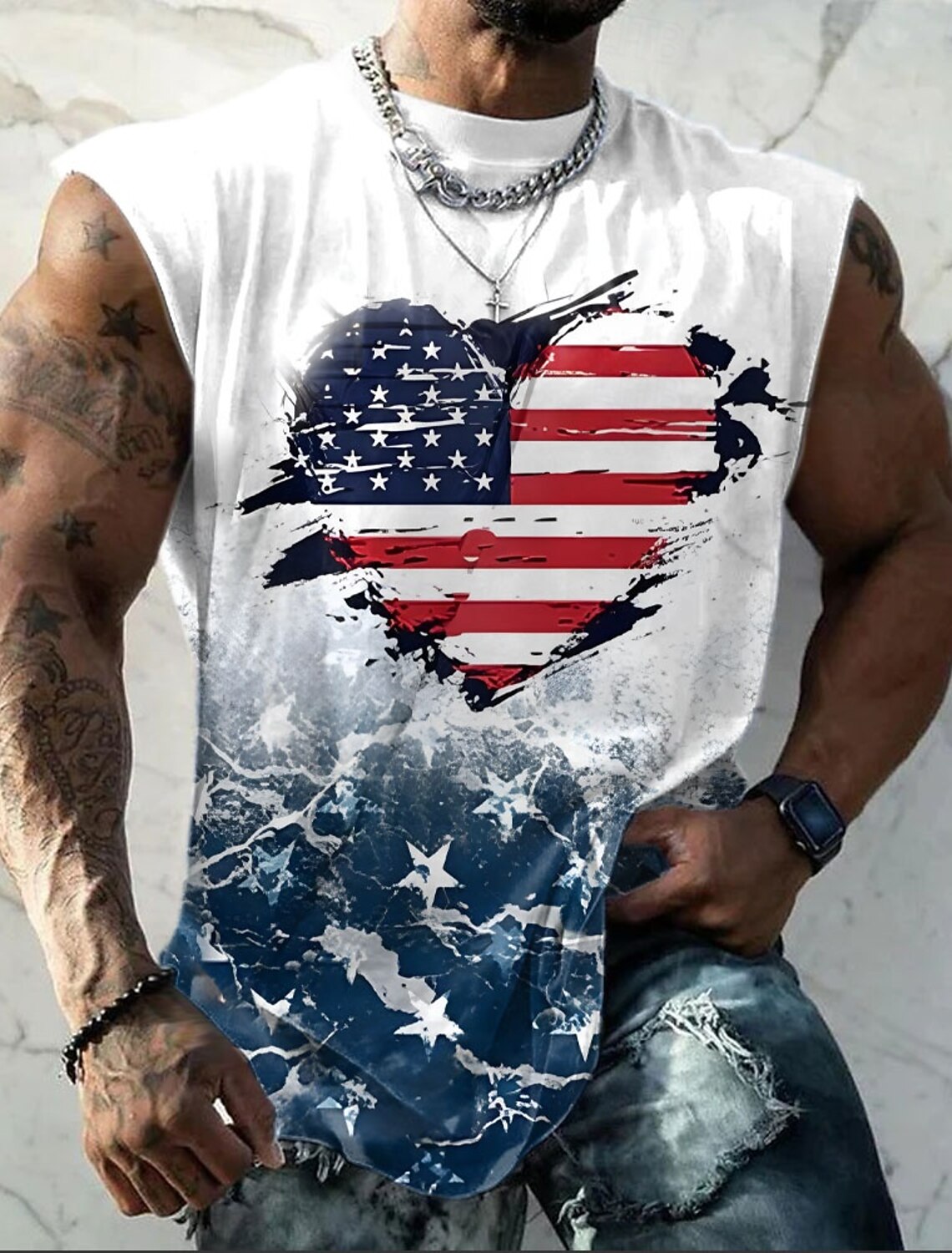 4th of July 2026 250th Memorial Day Men's Patriotic Designer Patriot US Flag T-Shirt
