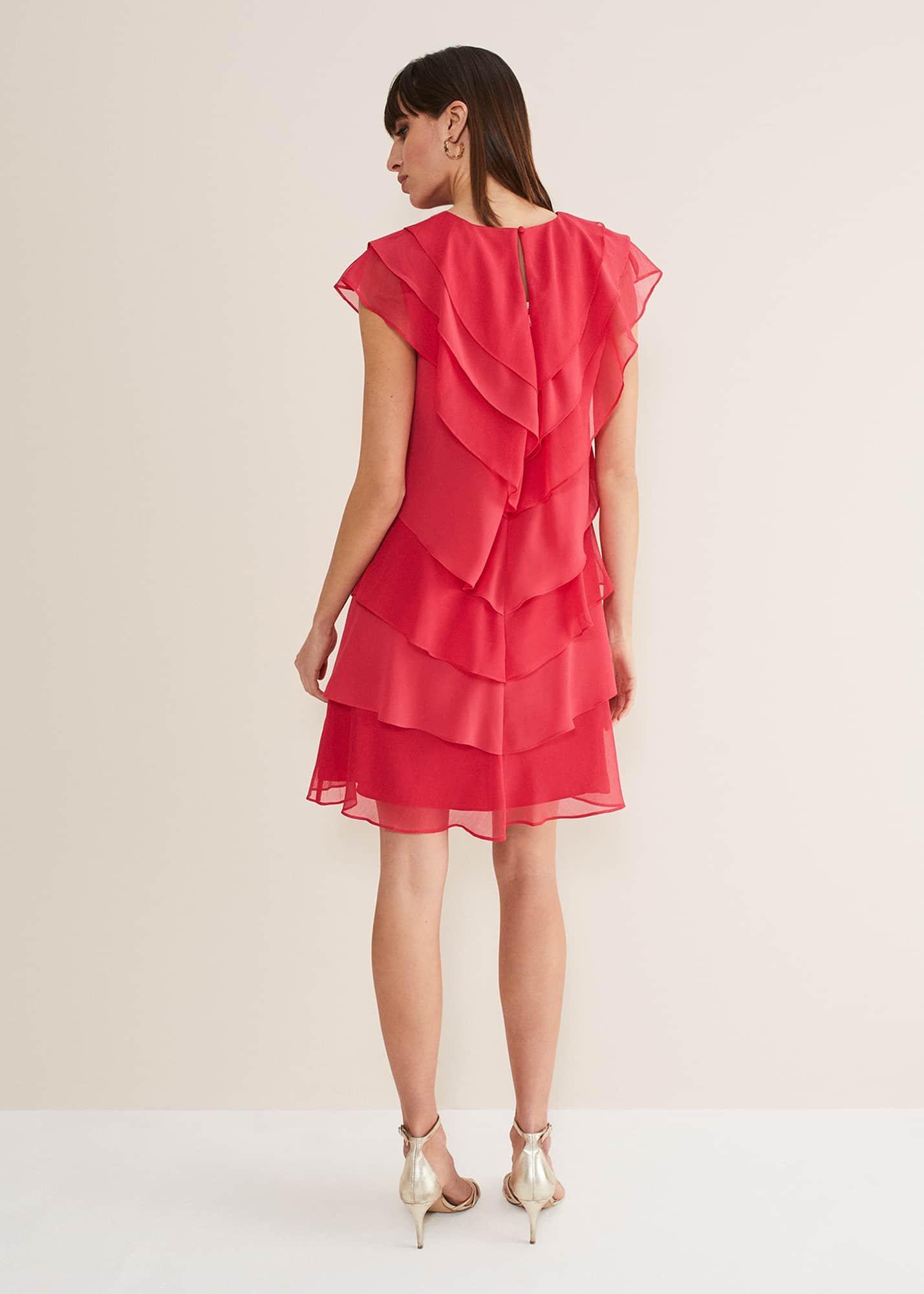 Sage Pleated Ruffle Mini Dress