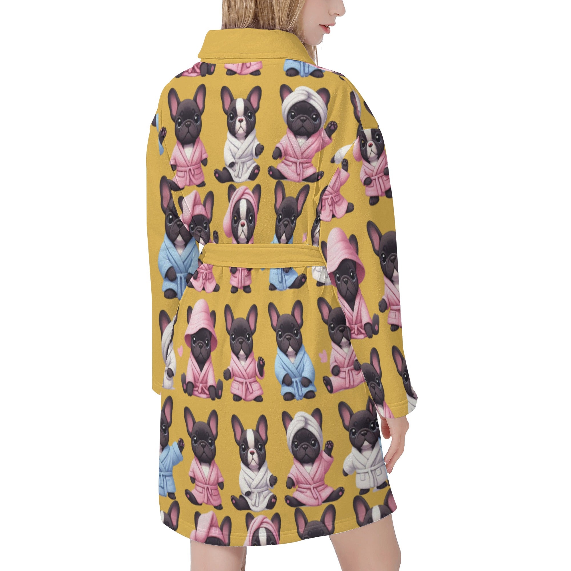 Lifestyle-Driven Everyday Trendy Lily - Women Bathrobe for Dog Owners