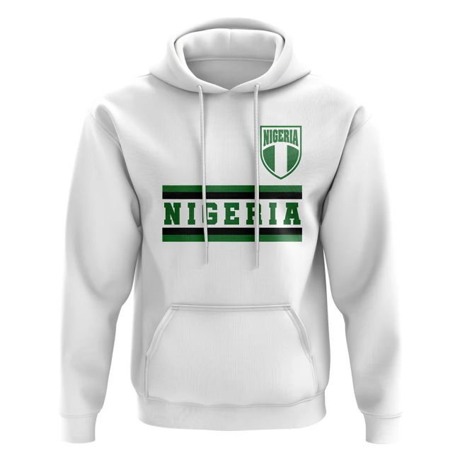 Pro-Grade Premium-Quality Nigeria Core Football Country Hoody (White)