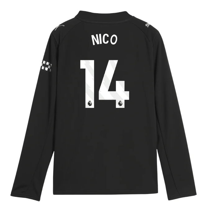 soccer jersey 2025-2026 Man City Long Sleeve Away Shirt (Kids) (Nic...
