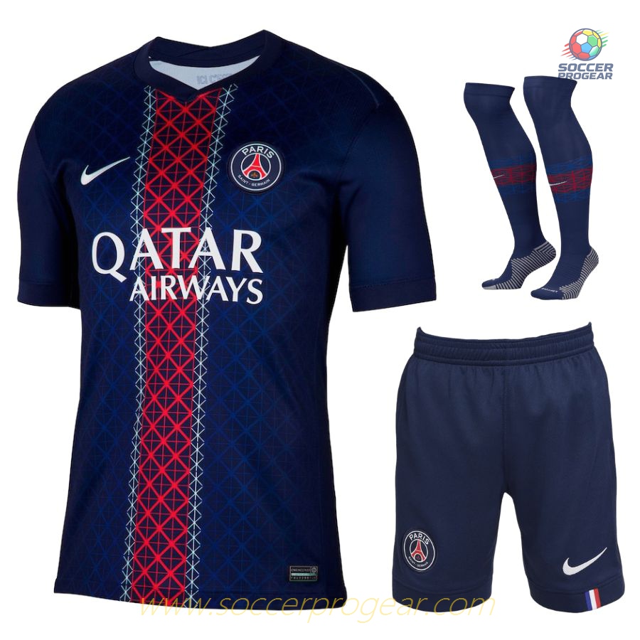 PSG Home Youth Football Kit Soccer Team Shirt 2025/26 Collection