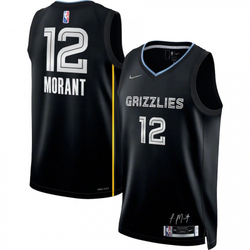 Black Nike Ja Morant #12 76ers Jersey - Durable Fabric Game Day Wear