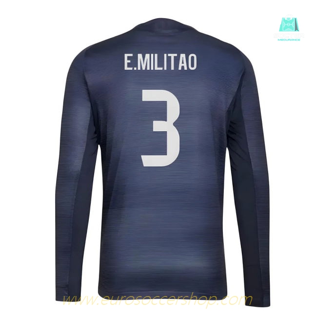 2025-2026 Real Madrid Authentic Long Sleeve Away Shirt (E.Militao 3)