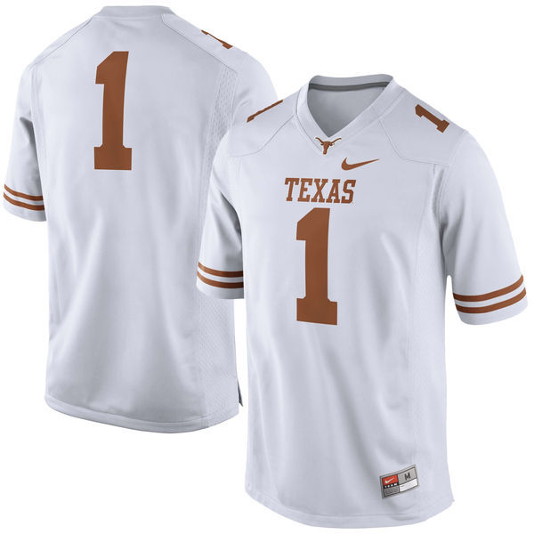 Men's UT TX White 2024 away jersey White Nike #1 home jersey Jersey