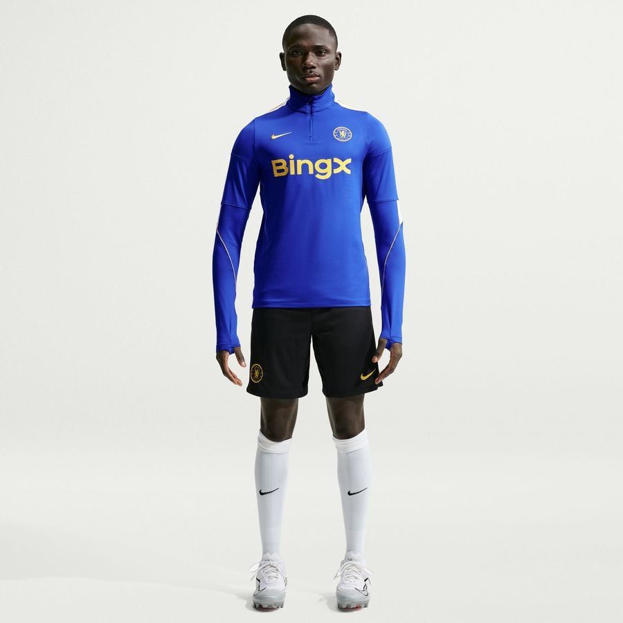 Chelsea Training Shirt Dri-FIT Strike Drill - Bright Blue/White/Midwest Gold