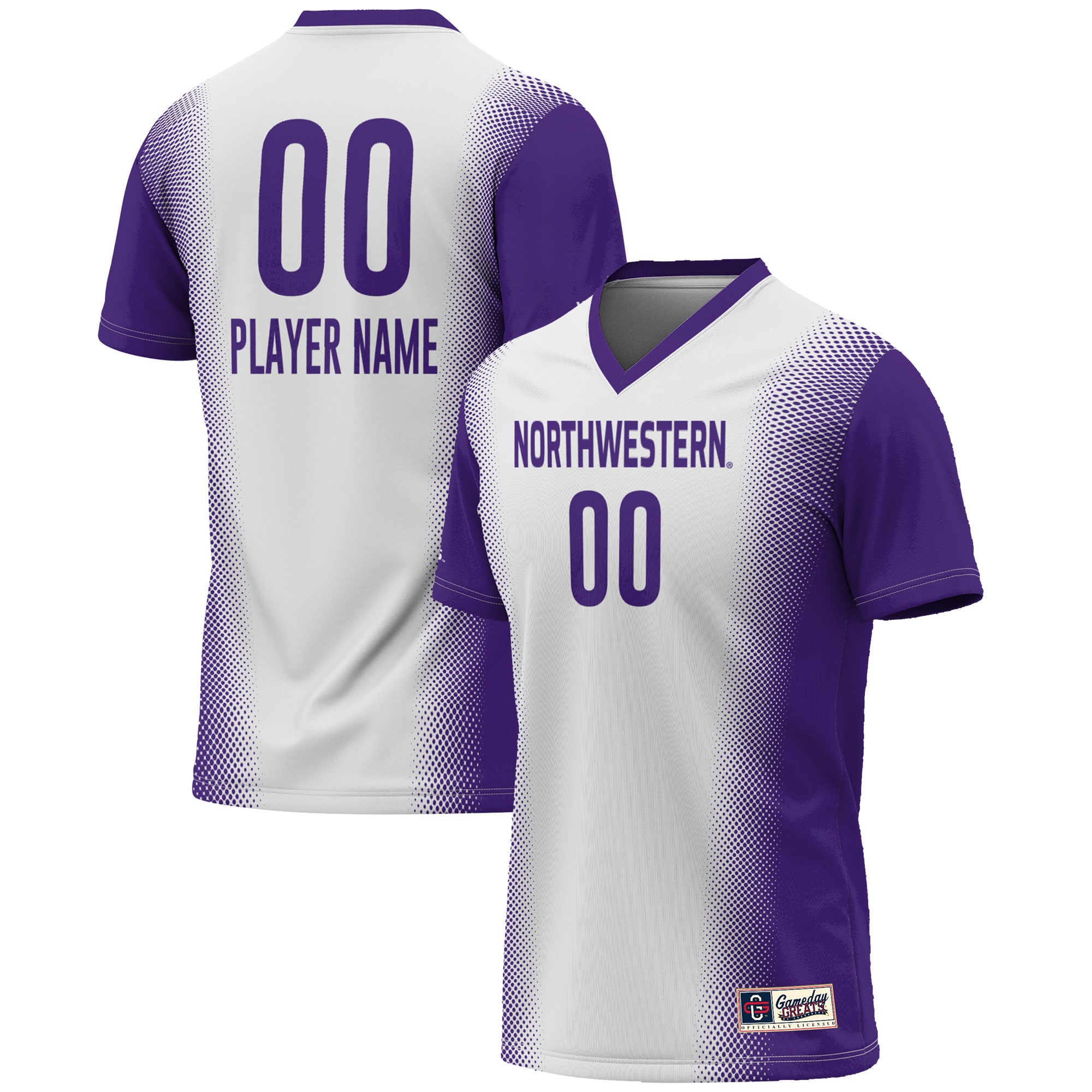 [LK] Northwestern Wildcats GameDay Greats Youth NIL Pick-A-Player Lightweight Women's Soccer Jersey - White