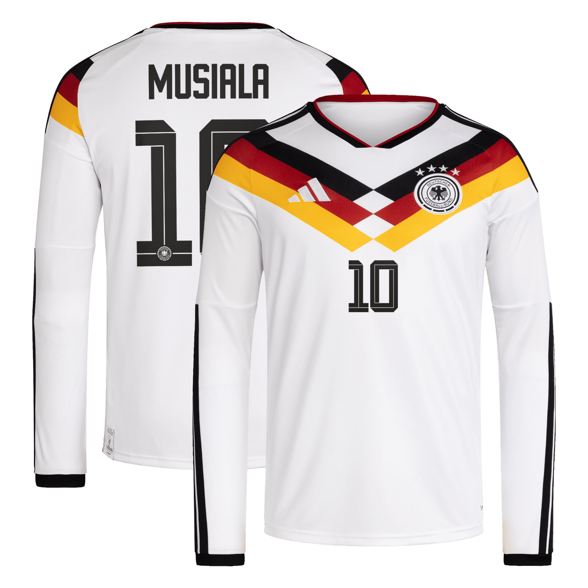 [SJH] Jamal Musiala #42 Germany National Team 2026 Home Replica Long Sleeve Jersey - White