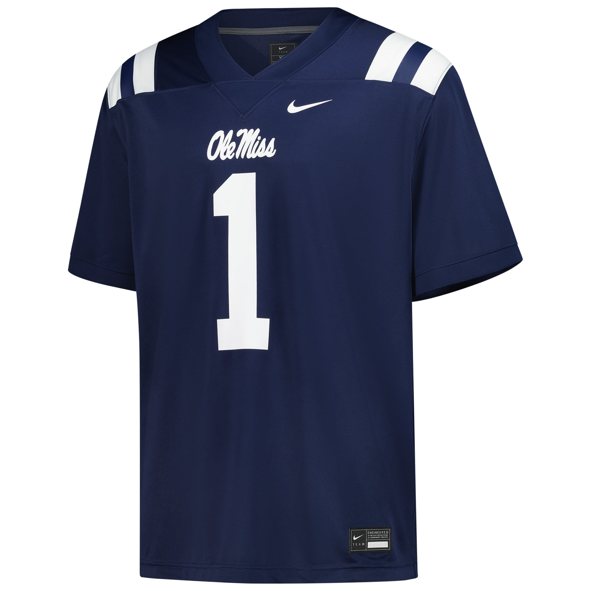Men's #1 Navy Ole Miss Rebels Football Jersey