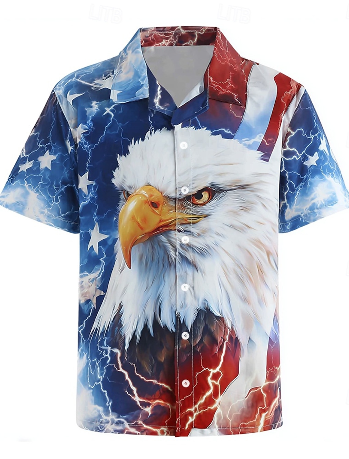 Men's Skull 4th of July U.S. 250th Anniversary US Flag Shirt Button Up Shirt Short Sleeve Patriotic Outdoor Holiday Summer Spring Turndown 3D Print Collared Shirts Black Dark Red Dark Blue