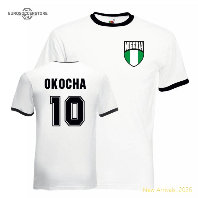 Jay-jay Okocha Nigeria National Team Ringer Tee (white-black)