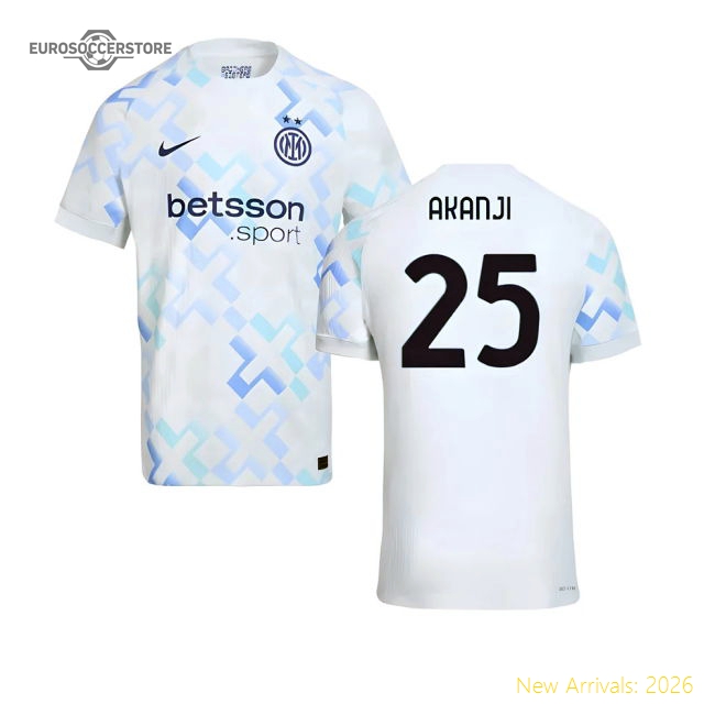 High-quality 2025-2026 Inter Milan Authentic Away Shirt (akanji 25)
