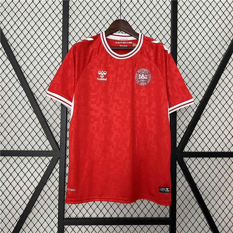 Comfort Fit UEFA Euro 2024 Denmark Football Shirt Home Soccer Jersey
