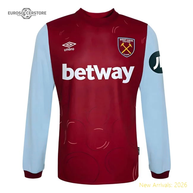 Excellent 2023-2024 West Ham Long Sleeve Home Shirt - Unbeatable Value