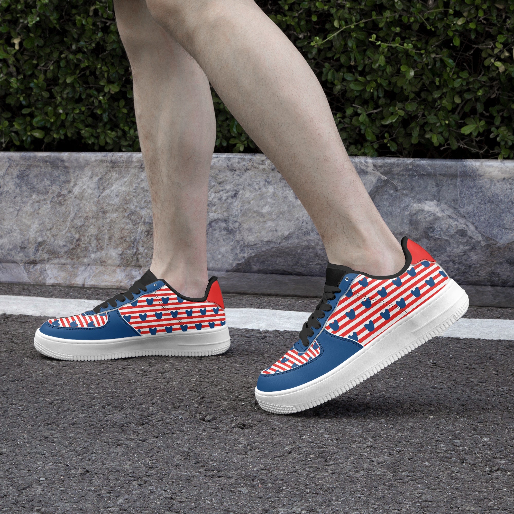 Street-Ready Oil - Low-top Leather Sneakers for French Bulldog Lovers