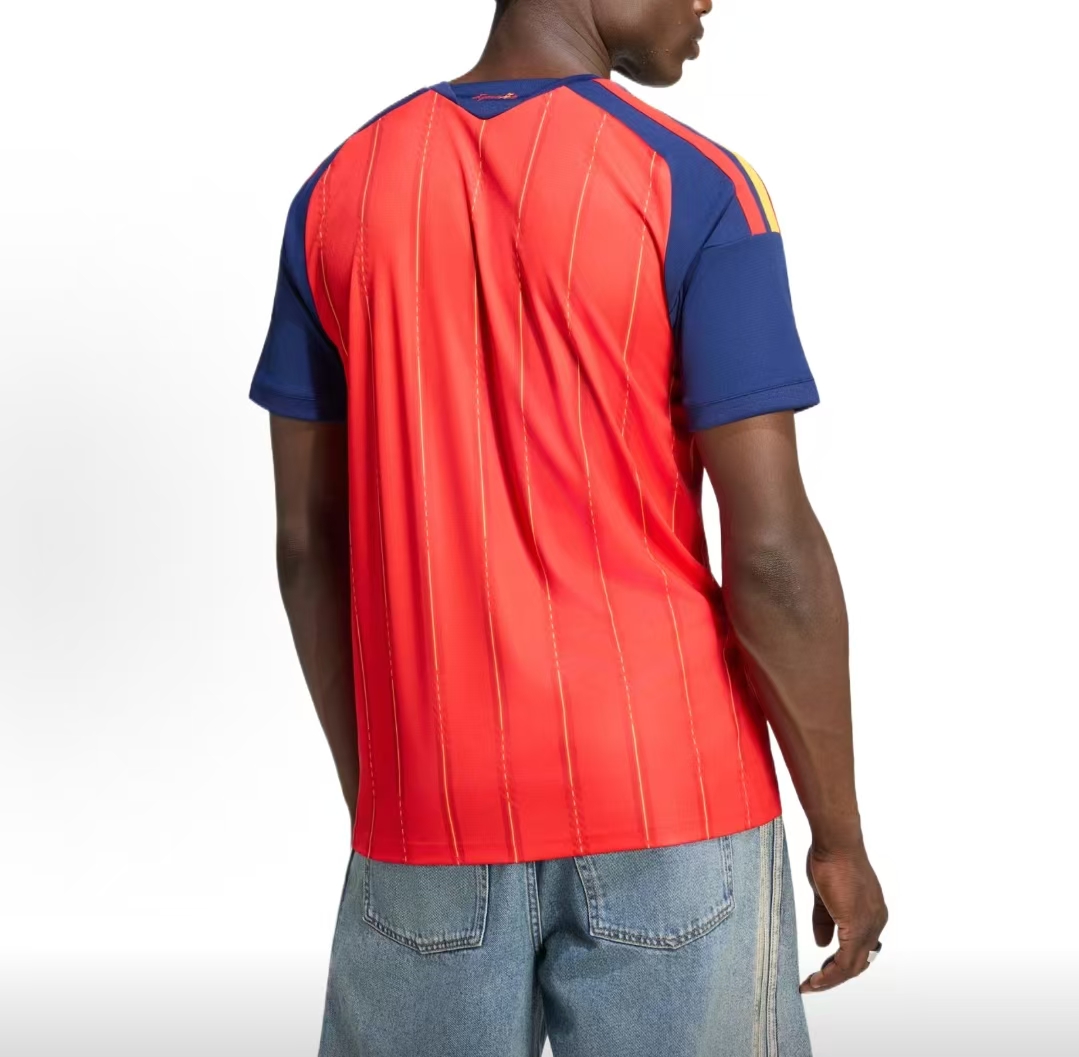 2026 World Cup Champions Spain Home Authentic Player Version 2-Star Quick Dry Slim Striped Men Soccer Jersey Spain Climacool  Men Women Youth