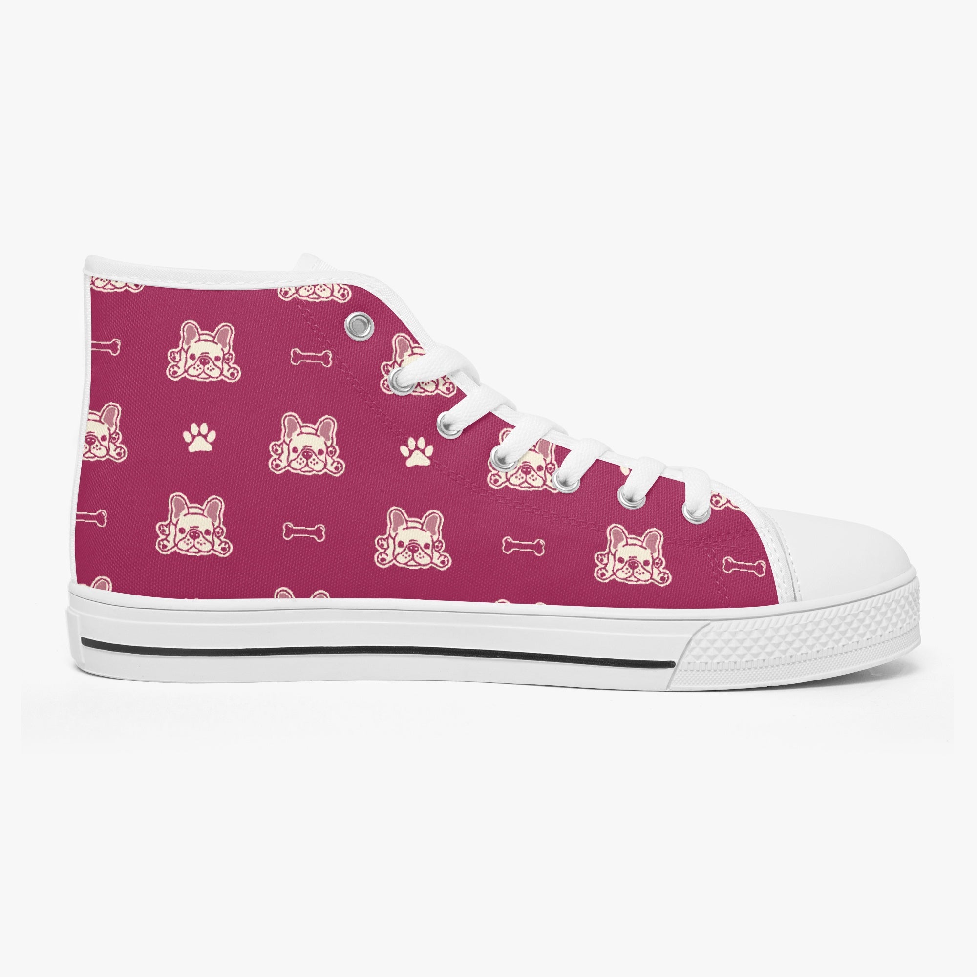 French Bulldog Lover Lenny Classic High Top Canvas Shoes Casual Footwear