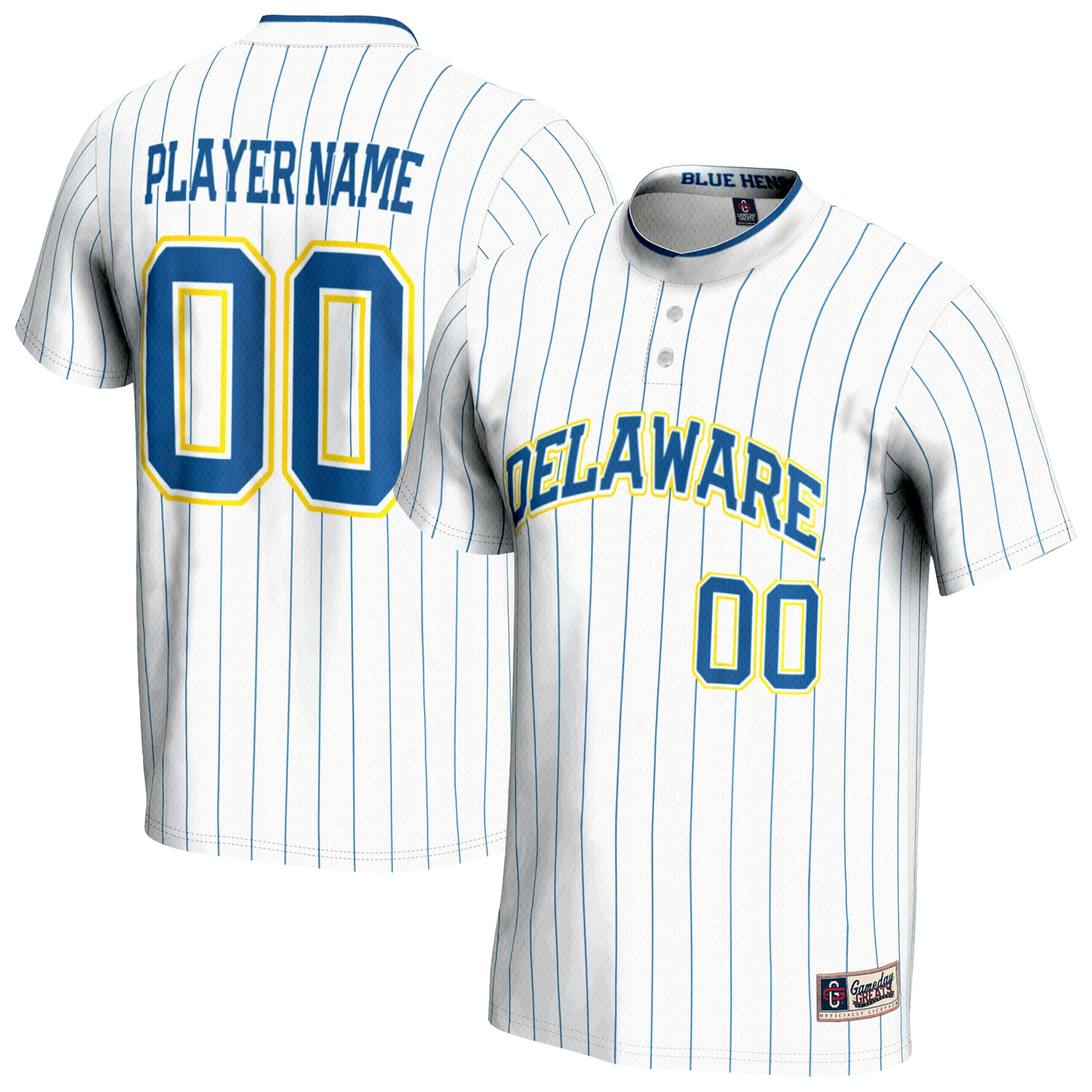 [NJP] Delaware Fightin' Blue Hens GameDay Greats Youth NIL Pick-A-Player Lightweight Softball Jersey - White