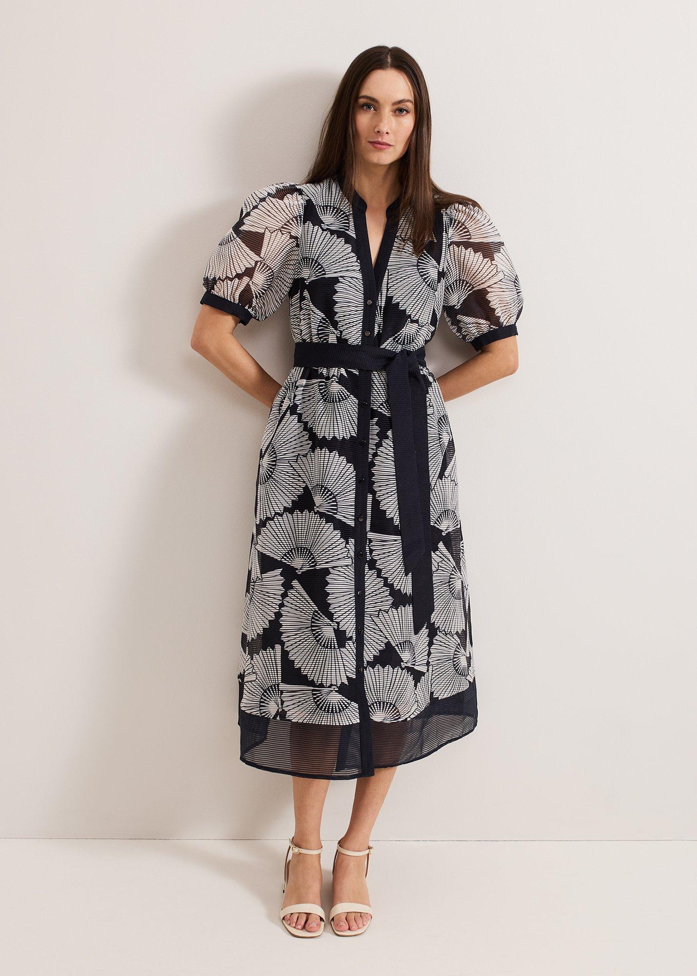 Skylar Navy Print Midi Dress