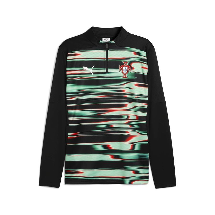 Portugal Training Shirt Pre Match 1/4 Zip Puma Jet Black/puma Pure Whi