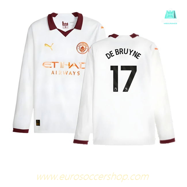 2023-2024 Man City Long Sleeve Away Shirt (DE BRUYNE 17)