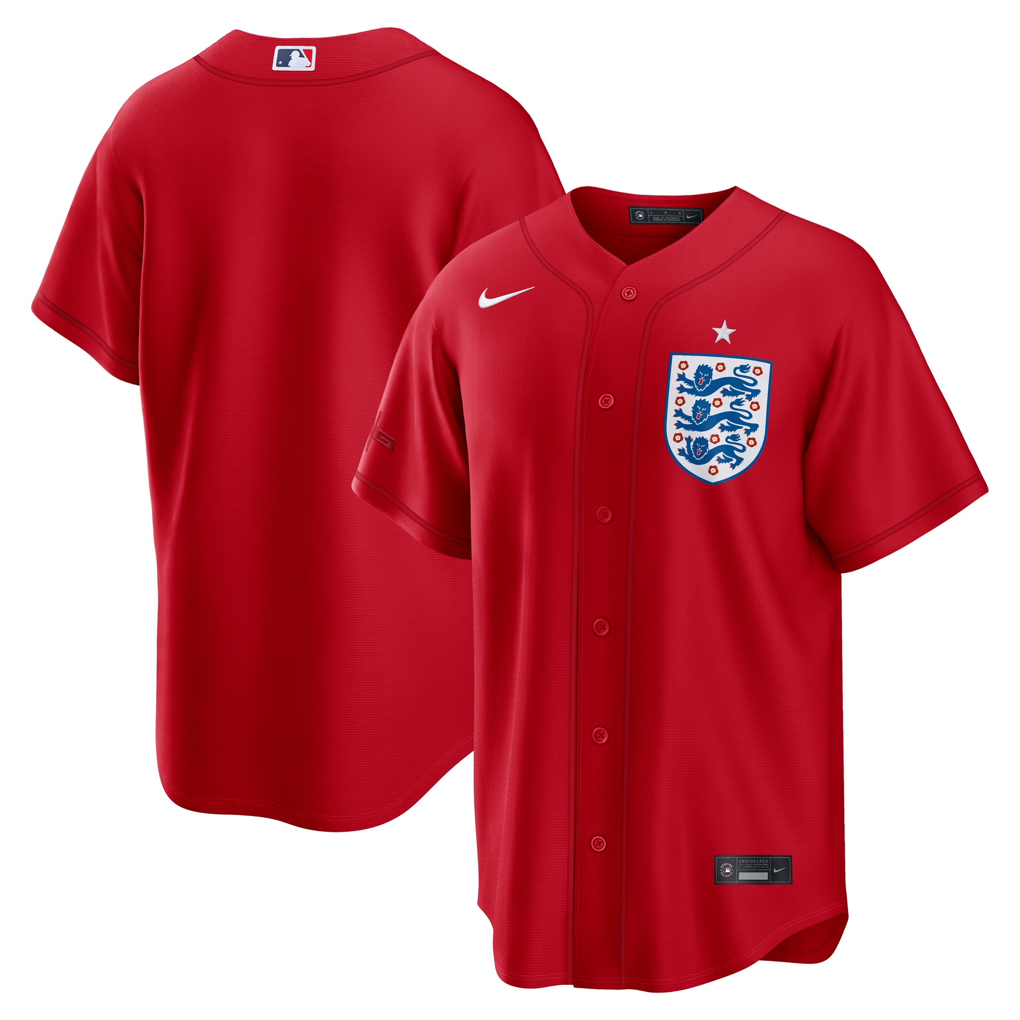 [LK] Women's England National Team x MLB Stadium Replica Jersey - Red
