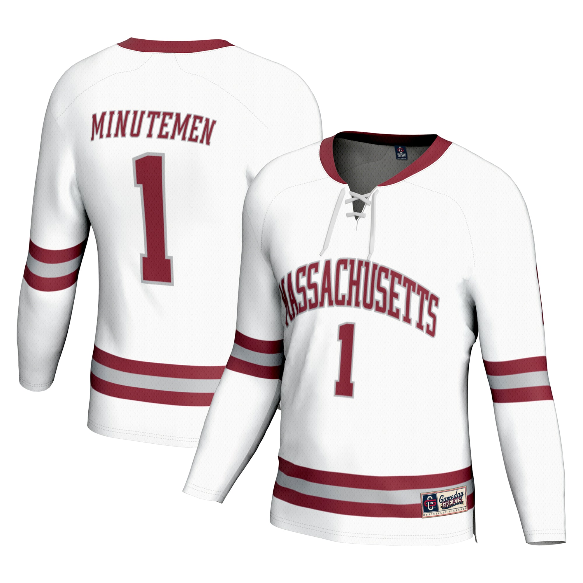 [NJP] UMass Minutemen GameDay Greats Youth Hockey Fashion Jersey - White