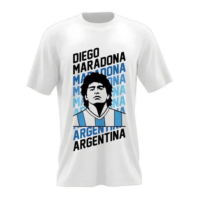 Aero-Dynamic Diego Maradona Tribute Tee (White) Performance-Driven