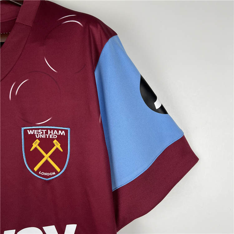 Breathable West Ham United 2324 Football Shirt Home Red Soccer Shirt