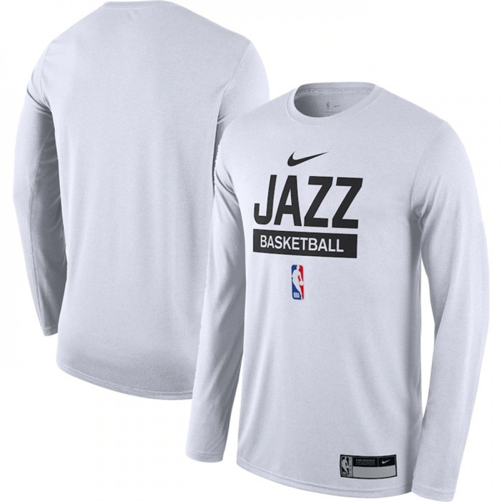 Men's Utah Jazz White 2022/23 Legend On-Court Practice Performance Long Sleeve T-Shirt