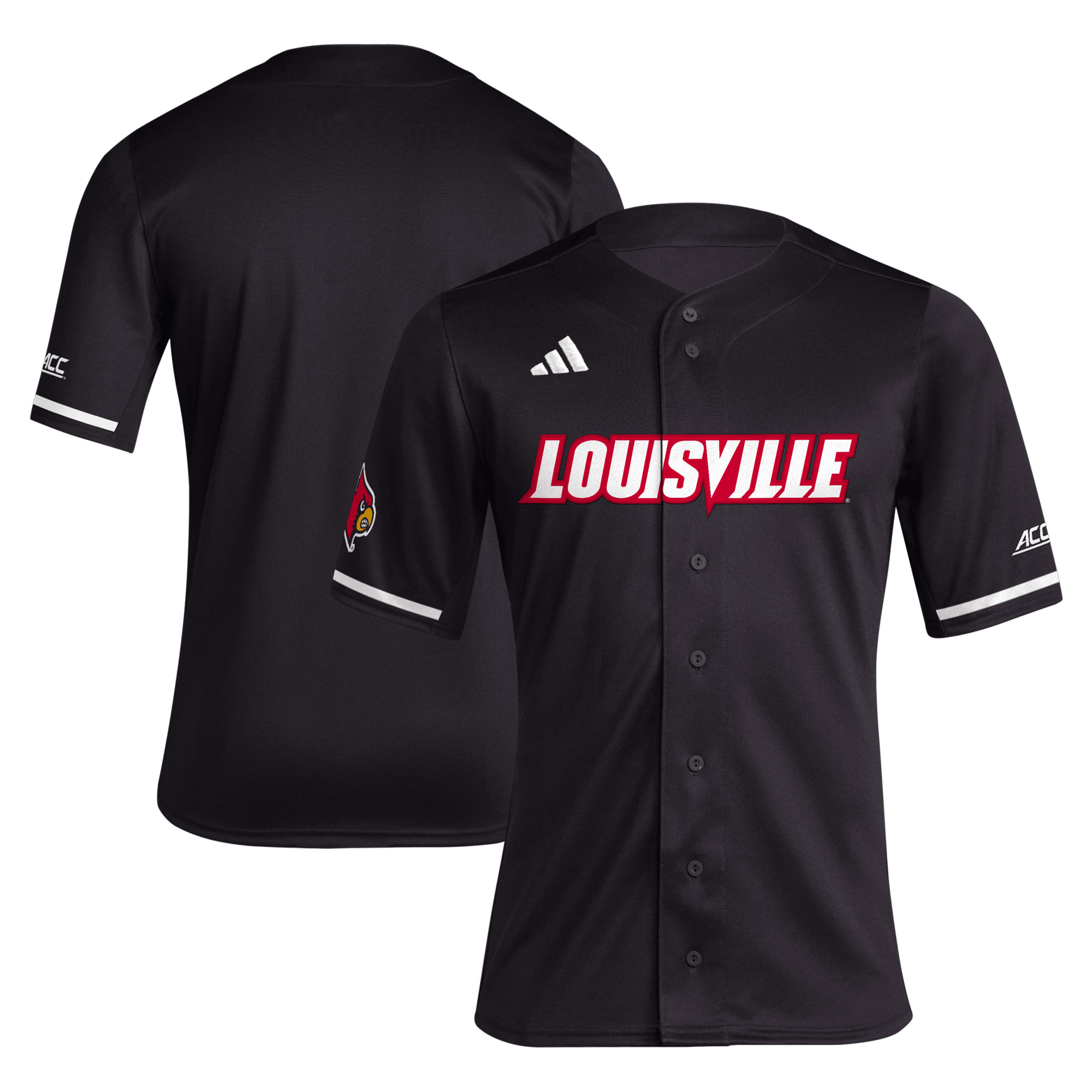 [DDG] Louisville Cardinals Replica Baseball Jersey - Black