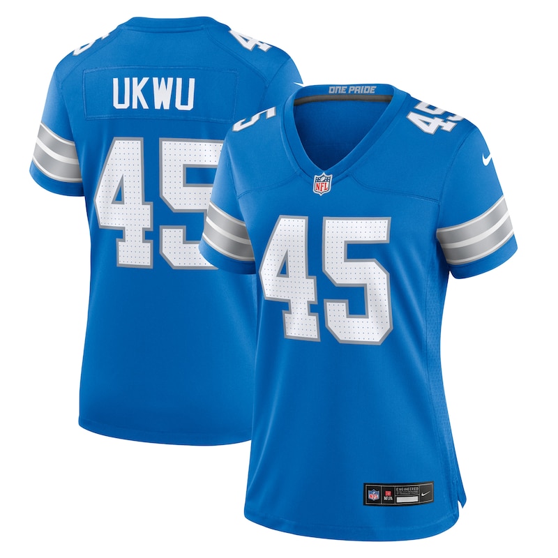 None Isaac Ukwu Team Captain DET Lions Official Jersey Football Appare