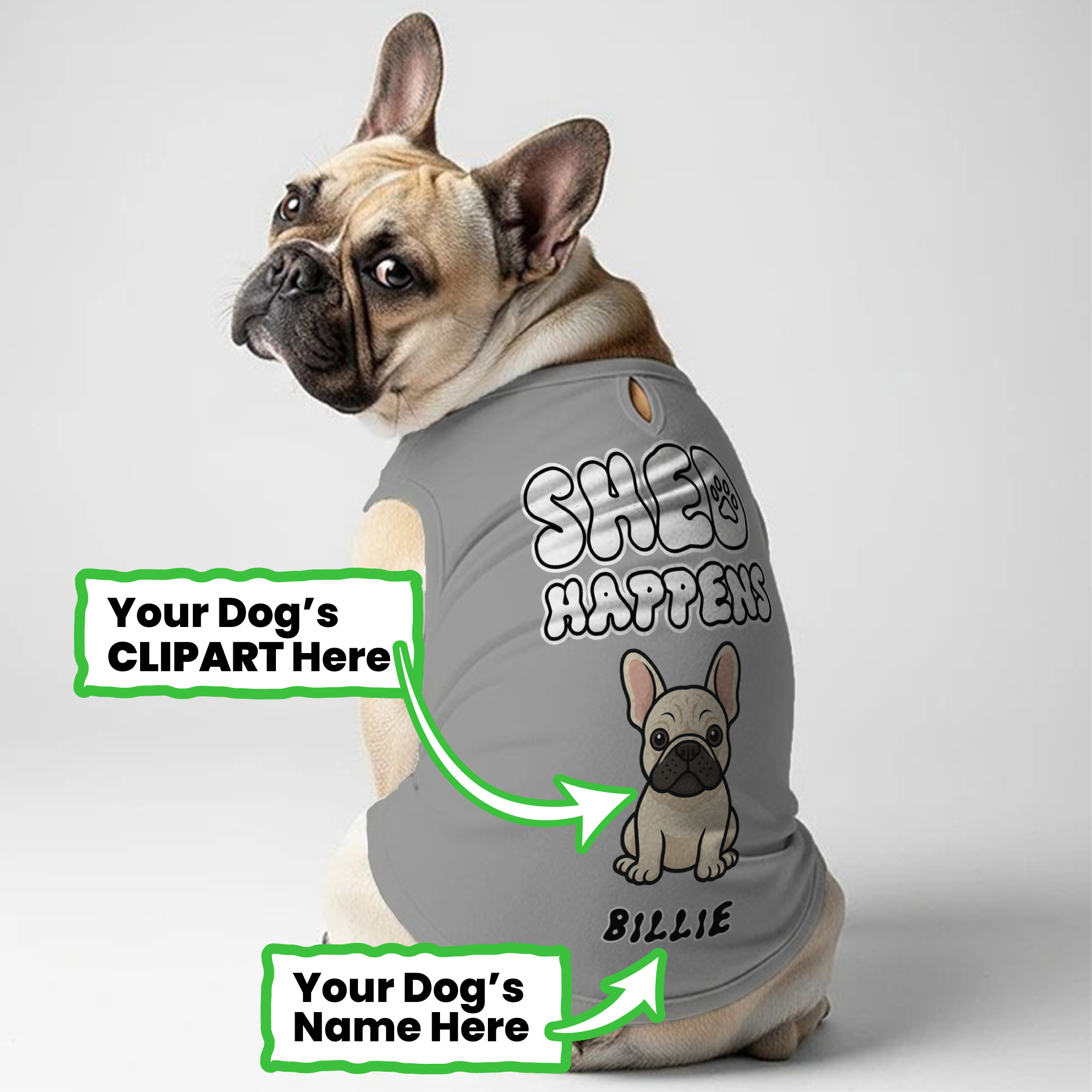 French Bulldog Shed Happens Personalized Frenchie Shirt | Custom Dog T